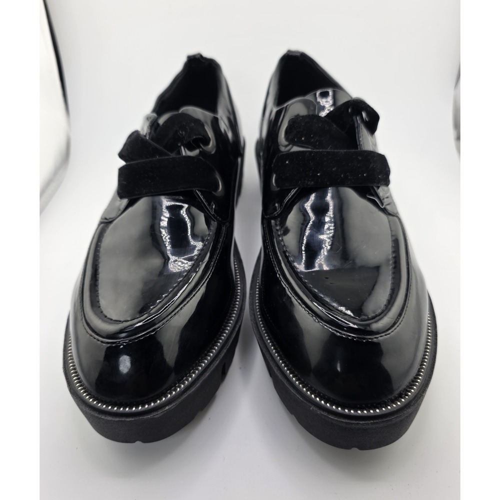 Sixtyseven Black Patent Platform Loafers Chunky Lug Sole Womens US 9 EU 40
